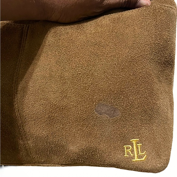 Lauren Ralph Lauren Brown Suede Purse Handbag Tote - Picture 4 of 5